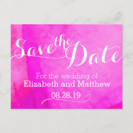 Cartão de aviso de data com pintura em aquarela ro