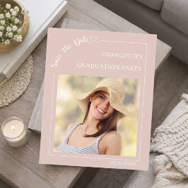 Cartão de aviso de festa de formatura com foto ros