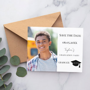 Cartão de aviso de festa de formatura moderna para