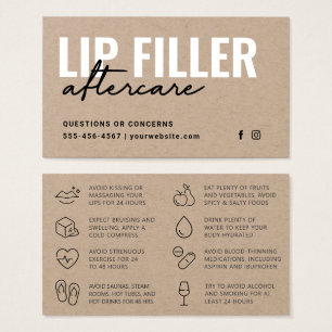 Cartão de Aviso de Preenchimento de Lip Premium Ec