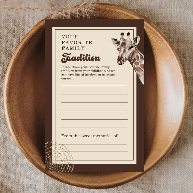 Cartão de Aviso de Tradição Familiar Boho Safari G (Criador carregado)