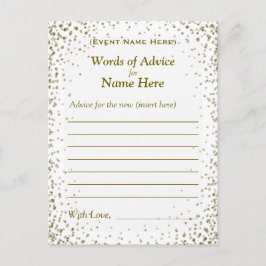 Cartão de Aviso | Dourado Confetti