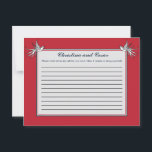Cartão de Aviso Escrita White Dove Red Blue BG Rib<br><div class="desc">Estas adoráveis Cartas de Aconselhamento Escrito são a adição perfeita a qualquer casamento. Basta entregar estas cartas aos seus convidados, juntamente com canetas Sharpie de ponta fina. Seus hóspedes podem anotar qualquer conselho que tenham para a nova noiva e noiva. Estas são impressas com tamanho de 4, 25" x 5,...</div>
