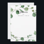 Cartão de Aviso Eucalyptus para Casamento de Calig<br><div class="desc">Este cartão de conselho de eucalipto para casamento da caligrafia moderna é perfeito para um casamento simples. A design apresenta galhos e folhas botânicas elegantes e desenhadas a aquarela e desenhadas à mão. Estas cartas são perfeitas para um casamento, chá de panela, chá de fraldas, festa de formatura e muito...</div>