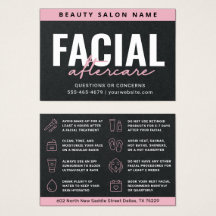Cartão de Aviso Facial Preto-Rosa Premium