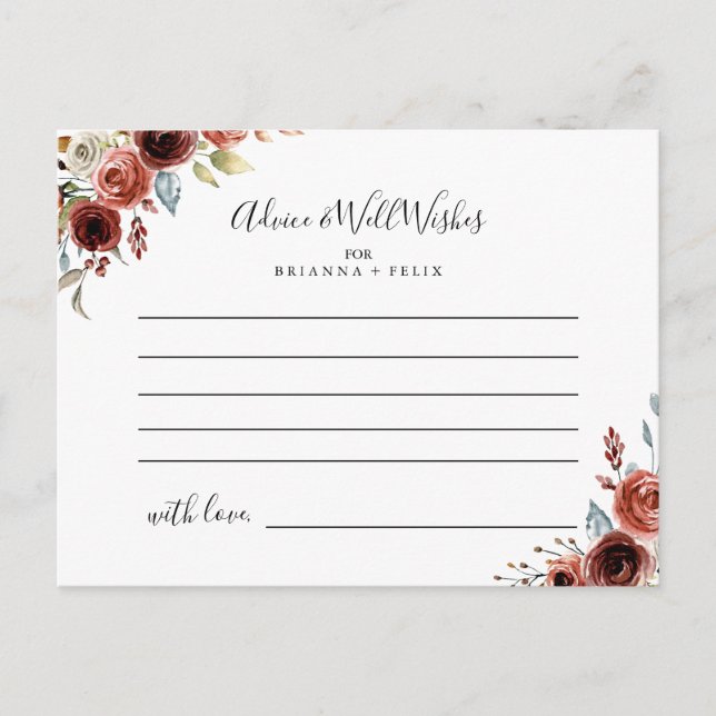 Cartão de Aviso Floral primavera Elegante (Frente)