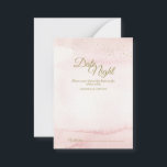 Cartão de Aviso Noturno do Tipo Dourado de Água Ro<br><div class="desc">Este Dourado Pink Watercolor Tipo, cartões noturnos de casamento, apresenta um design elegante, mas minimalista e versátil. Os tons de coral, pêssego, pincel, mauve e rosa empoeirado dentro da cor-de-água rosa pintada aludem a um nascer do sol ou pôr do sol, embelezados com mínima brilho dourado junto com o tipo...</div>