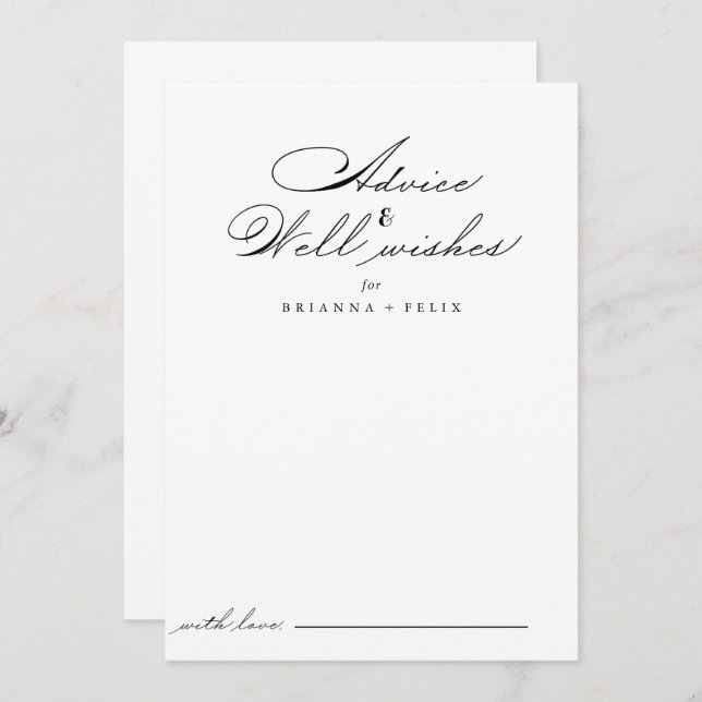 Cartão de Aviso para Casamento Elegante (Frente/Verso)