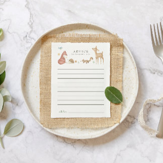 Cartão de Aviso para Chás de fraldas em Florestas