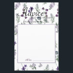 Cartão de Aviso para Lavandas de Flores Selvagens<br><div class="desc">Linda Watercolor Flores Selvagens de Verde Suave e Lavanda e Purples. Coordenando floral nas costas. Itens correspondentes para concluir sua coleção de eventos estão disponíveis em nossa loja Zazzle!</div>