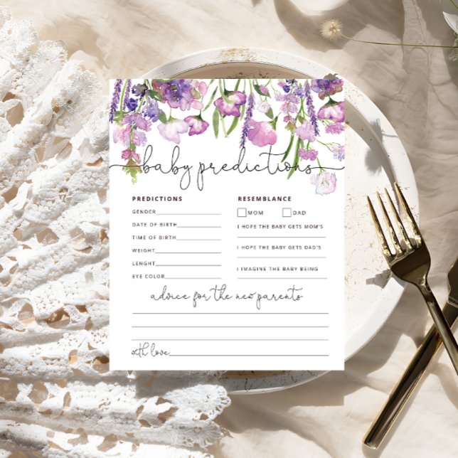 Cartão de Aviso para Previsões de Bebê de Flores S (Criador carregado)