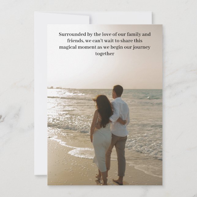 Cartão de aviso prévio de casamento rústico intern (Verso)