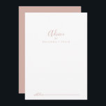 Cartão de Aviso Simples de Casamento Simples rosa<br><div class="desc">Este simples cartão de conselho minimalista de ouro rosa é perfeito para um casamento moderno. O design simples e elegante apresenta a tipografia de script clássico e de rico em rosa-ouro. Estas cartas são perfeitas para um casamento, chá de panela, chá de fraldas, festa de formatura e muito mais. Personalize...</div>