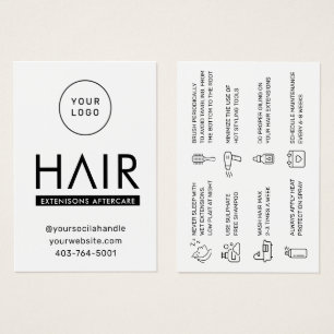 Cartão de Aviso sobre Extensões de Cabelo Moderno