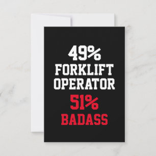 Cartão de Badass de Operador de Empilhadeira