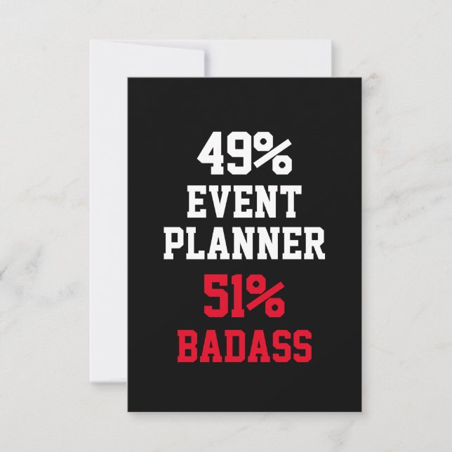 Cartão de Badass de Planejador de Eventos (Frente)