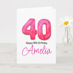 Cartão de Balão Numerado Personalizado para Aniver