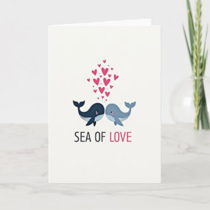 Cartão de Baleia do Mar de Amor