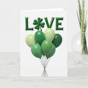 Cartão de Balões de Amor Verde