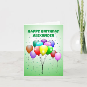 Cartão de Balões de Aniversário