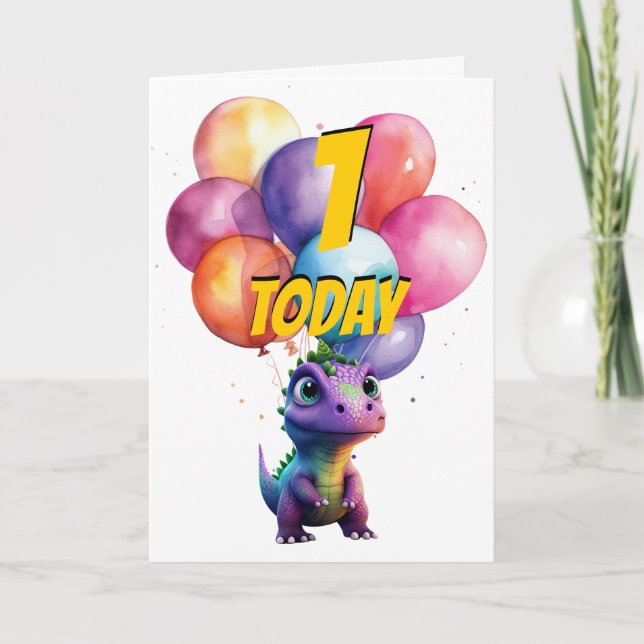 Cartão de Balões de Aniversário para ruas Rex 1 (Frente)