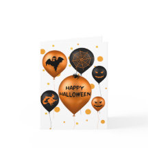 Cartão de Balões do Partido Feliz Halloween