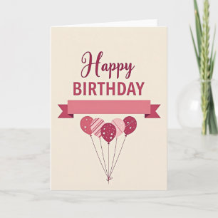 Cartão de Banner de Aniversário Encantador