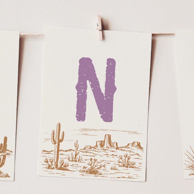 Cartão de Banner de Bunting Alta Cowgirl "N" (Criador carregado)