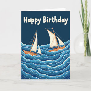 Cartão de Barco à Vela Alegre