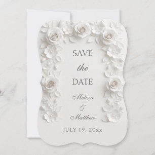 Cartão de Baroque Floral Frame Save The Date
