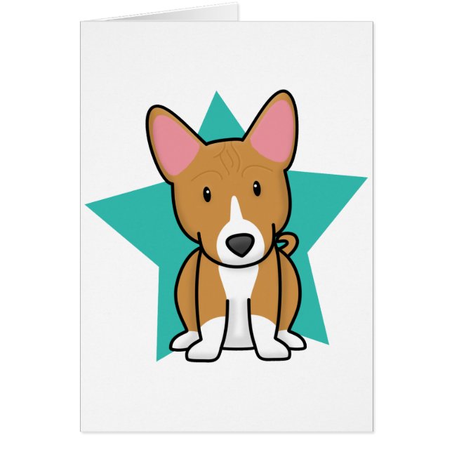 Cartão de Basenji da estrela de Kawaii (Frente)