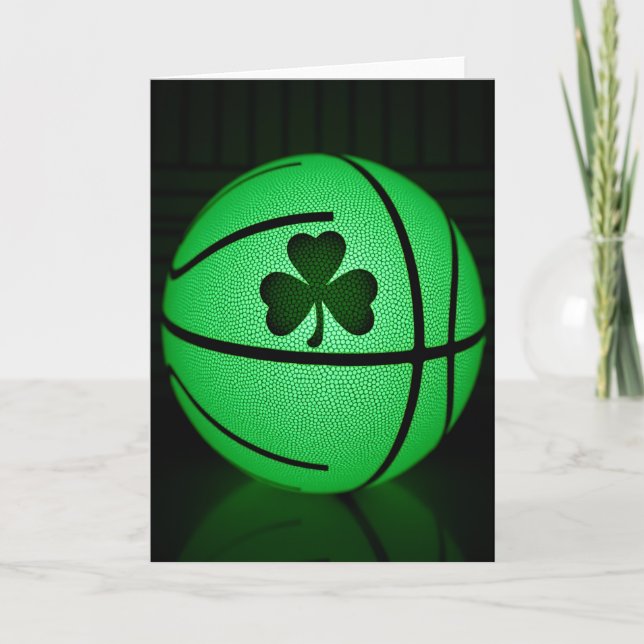 Cartão de Basquete Verde da Sorte (Frente)
