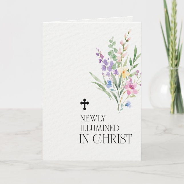Cartão de Batismo Recém-Illuminado em Cristo (Frente)