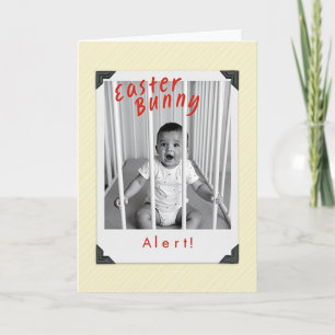 Cartão de Bebê Alerta Coelho de Páscoa