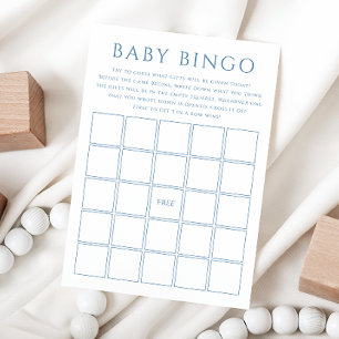 Cartão de bebê Chá de fraldas Azul Simples Dusty