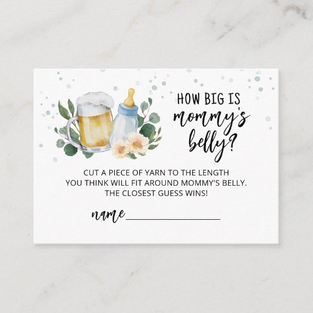 cartão de Bebê está Cozinhando Qual é o Tamanho da (Frente)