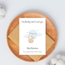 Cartão de Bebê Menino Can Bearly Wait To Meet You