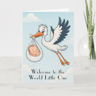 Cartão de Bebê Recém-Nascido Stork
