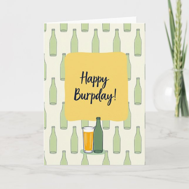 Cartão de Bebida de Aniversário Caprichoso (Frente)