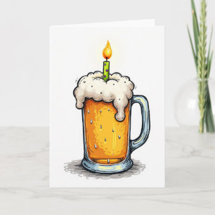 Cartão de Bebida Espumante de Aniversário