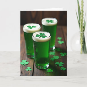 Cartão de Bebida Verde Shamrock