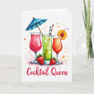 Cartão de Bebidas de Aniversário Festivo