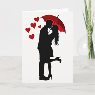 Cartão de Beijo de Casal Romântico