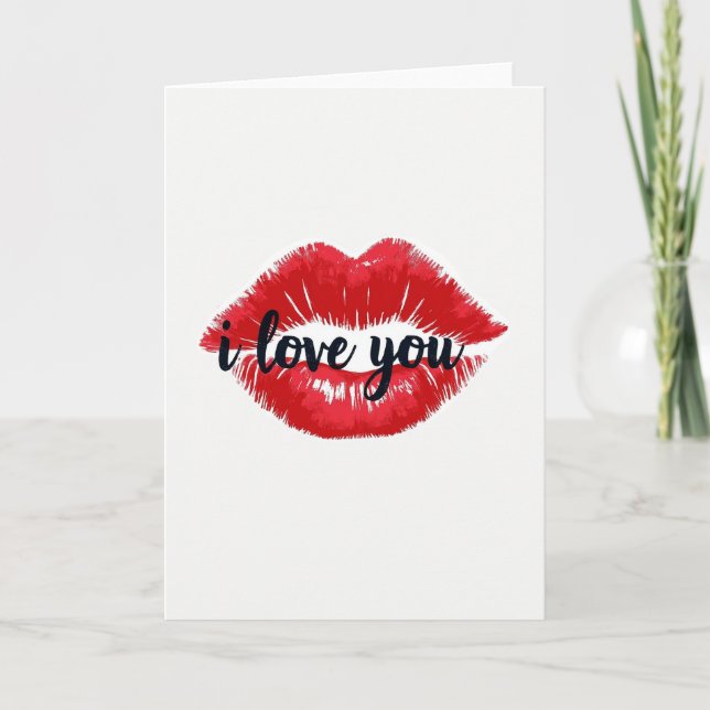 Cartão de Beijo Simples Eu Te Amo (Frente)