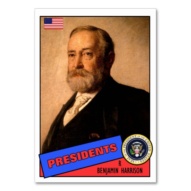 Cartão de beisebol de Benjamin Harrison (Frente)