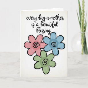 Cartão de Bênção do Dia das Mães Floral