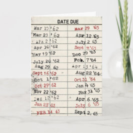 Cartão de Biblioteca Antigo para Aniversário