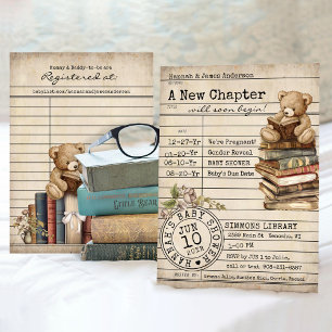 Cartão de Biblioteca de Livros Antigos Urso de Pel