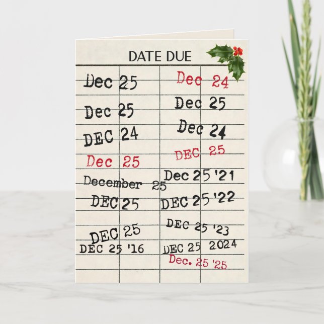 Cartão de Biblioteca de Natal para 2025 (Frente)