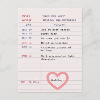 Cartão de Biblioteca Salvar o Cartão de Data